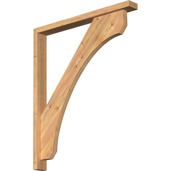 Ekena Millwork Legacy Block Smooth Bracket w/ Offset Brace, Western Red Cedar, 3 1/2"W x 32"D x 38"H BKT0402X32X38LEC05SWR - main